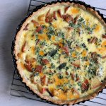Apple Cheddar Quiche with Ham and Sage