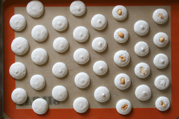 Unbaked Salted Caramel and Peanut Macarons