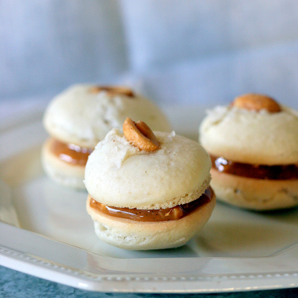 Salted Caramel and Peanut Macarons
