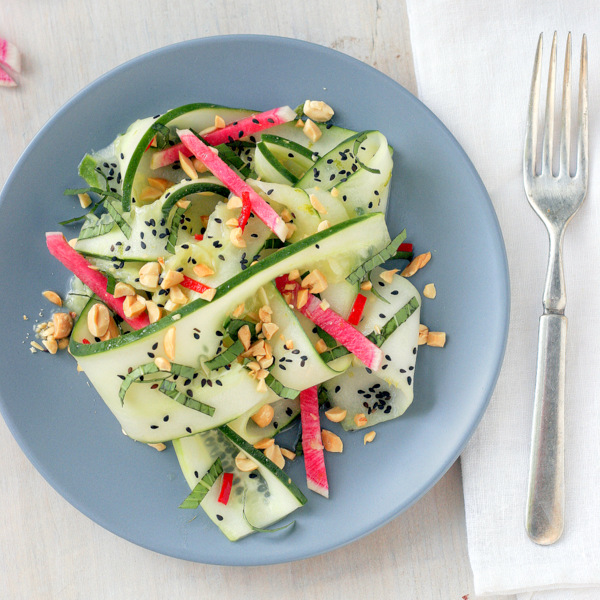 sesame peanut cucumber salad Thai inspired sesame peanut cucumber salad