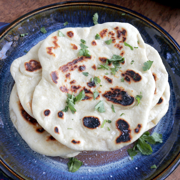 Indian Naan Bread made in a skillet